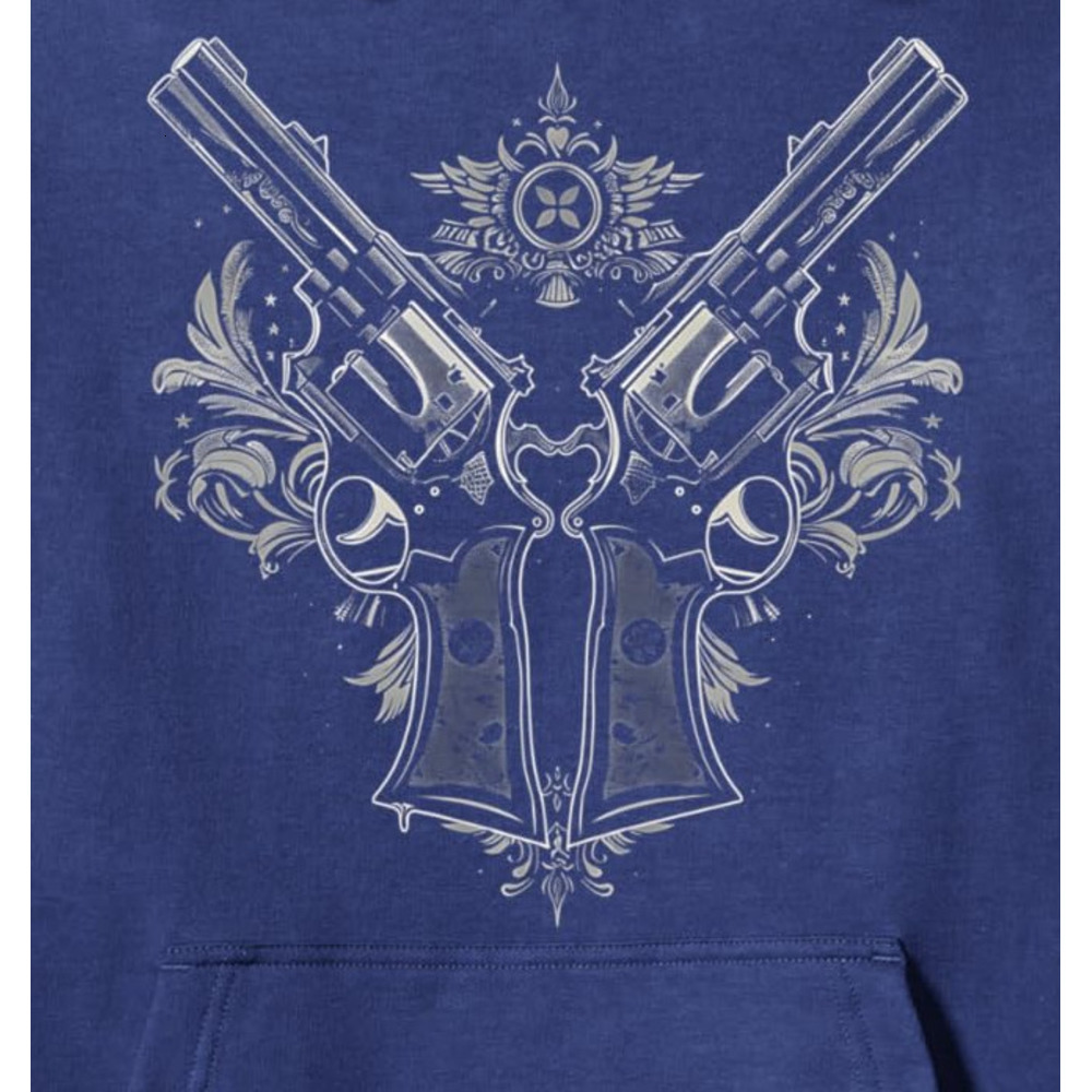 Hoodie for Mens Womens Revolver Gun Crossbones Design Pullover Hoodie Graphic Hoodies sweatshirt