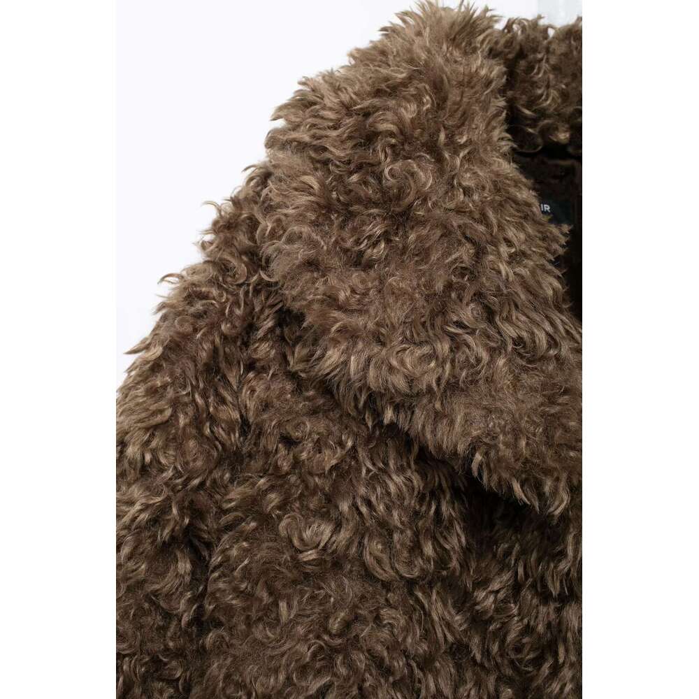shanshi fur coat women autumn artificial fur effect medium long coat women's jacket