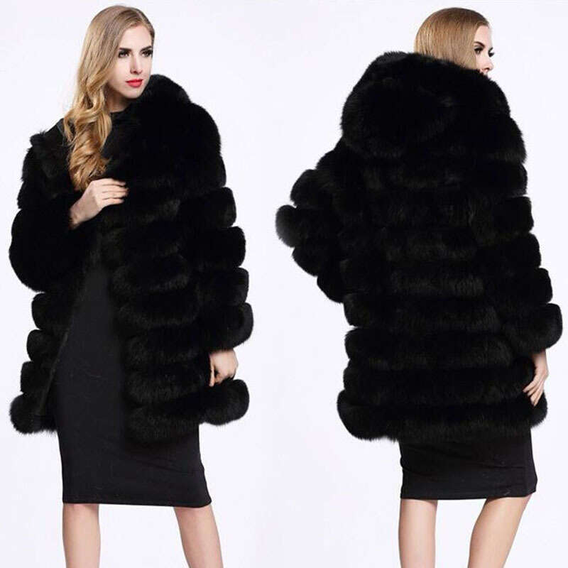 shanshi fur coat women Haining imitation fox new women's casual long sleeved fur coat