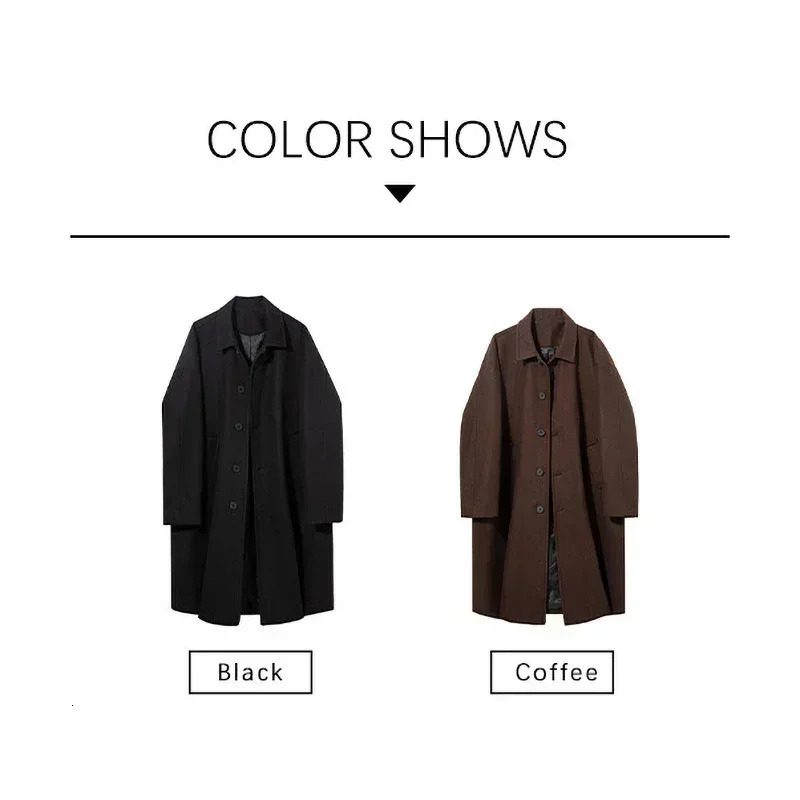 TFETTERS Japanese wool coat mens casual autumn and winter item thick windproof coat mens daily retro clothing 241112