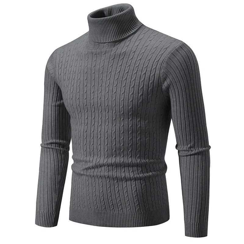 New mens high neck sweater solid color turtle neck zipper knitted sweater casual turtle neck sweater mens autumn and winter W2411111