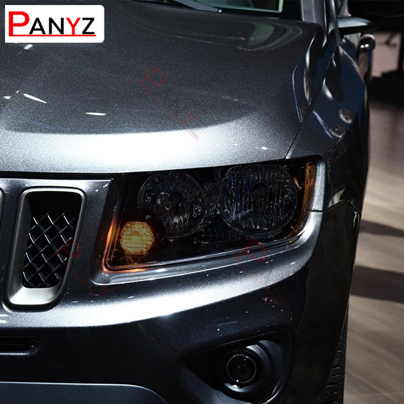 2 Pcs For Jeep Compass 2017 2018 2019 2020 Car Headlight Film Headlamp Transparent Black TPU Protective