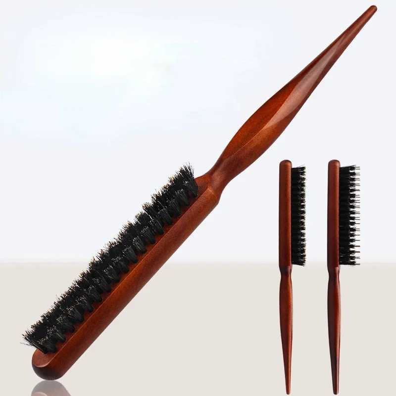 Professional Salon Teasing Hair Brushes Pig Mane Wooden Combs Fine Line Combs Hair Brushes Extended Hairstyling Tools DIY W241112
