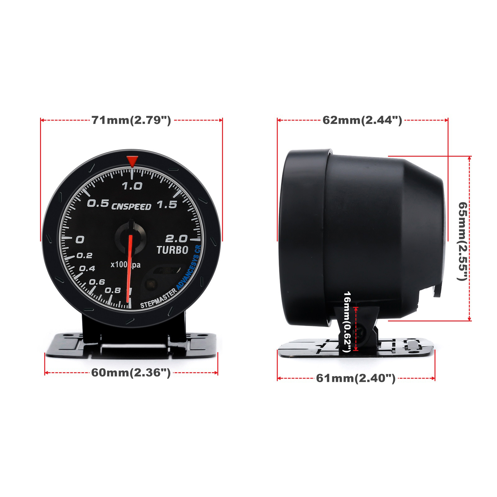 New 60mm Gauge -1-2 Bar Car Len With Adjustable Auto Turbo Boost Controller Kit 1-30 PSI