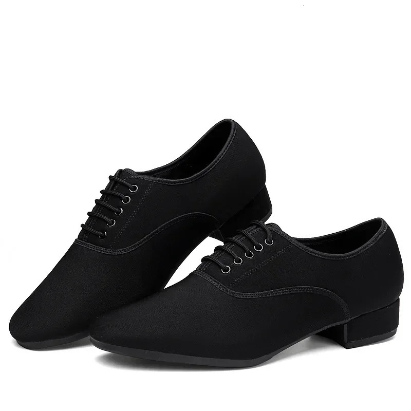 Mens Modern Jazz Sneakers Professional Black Oxford Upper Latin Salsa Shoes Plus Size Low Heel Tango Dance Ball Shoes 241111