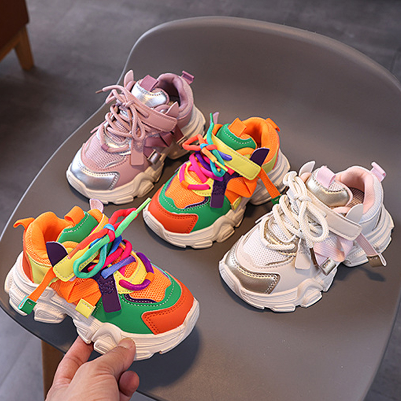 Sport Children Shoes Kids Girls Sneakers Toddler Net Mesh Casual Shoes Running Shoes For Kids Sizes US5.5C-US6Y 000319