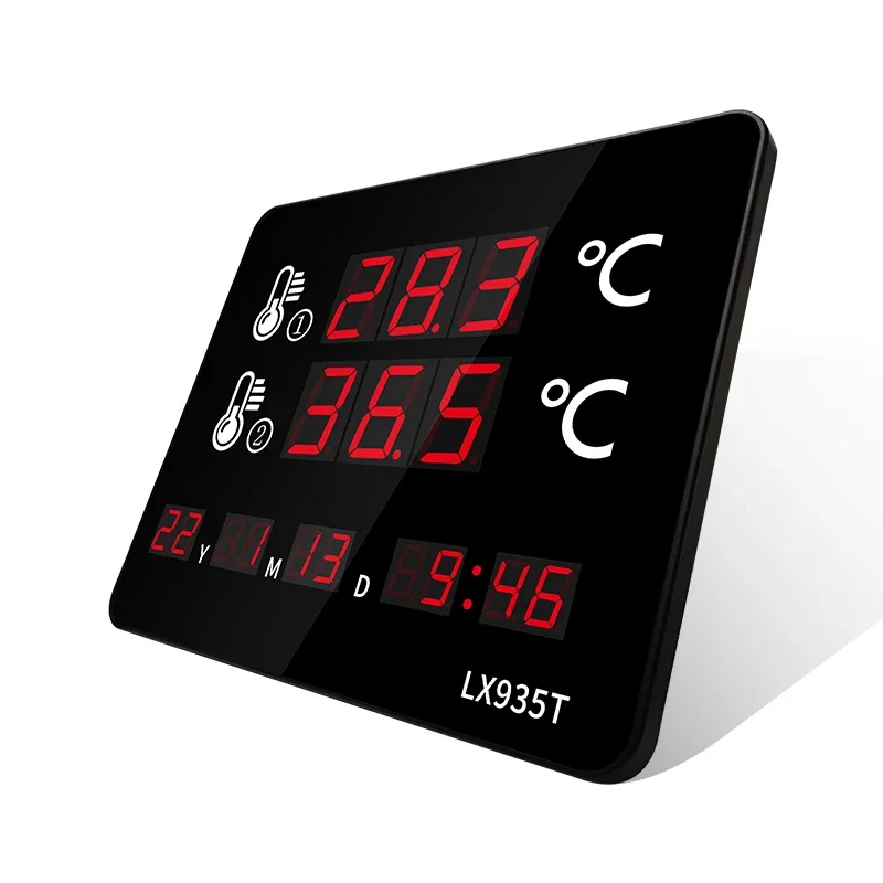 Sauna Thermometer Led Multifunctional Digital Rooms Thermometer with Waterproof Temperature Sensor Refrigerator Thermometer