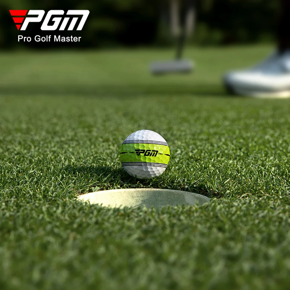 PGM Golf Ball 360 ° Orbit Aiming Line Ball Stripe 2 Layer Ball Suitable for Beginners Practice Indoors Outdoors Golf Supplies