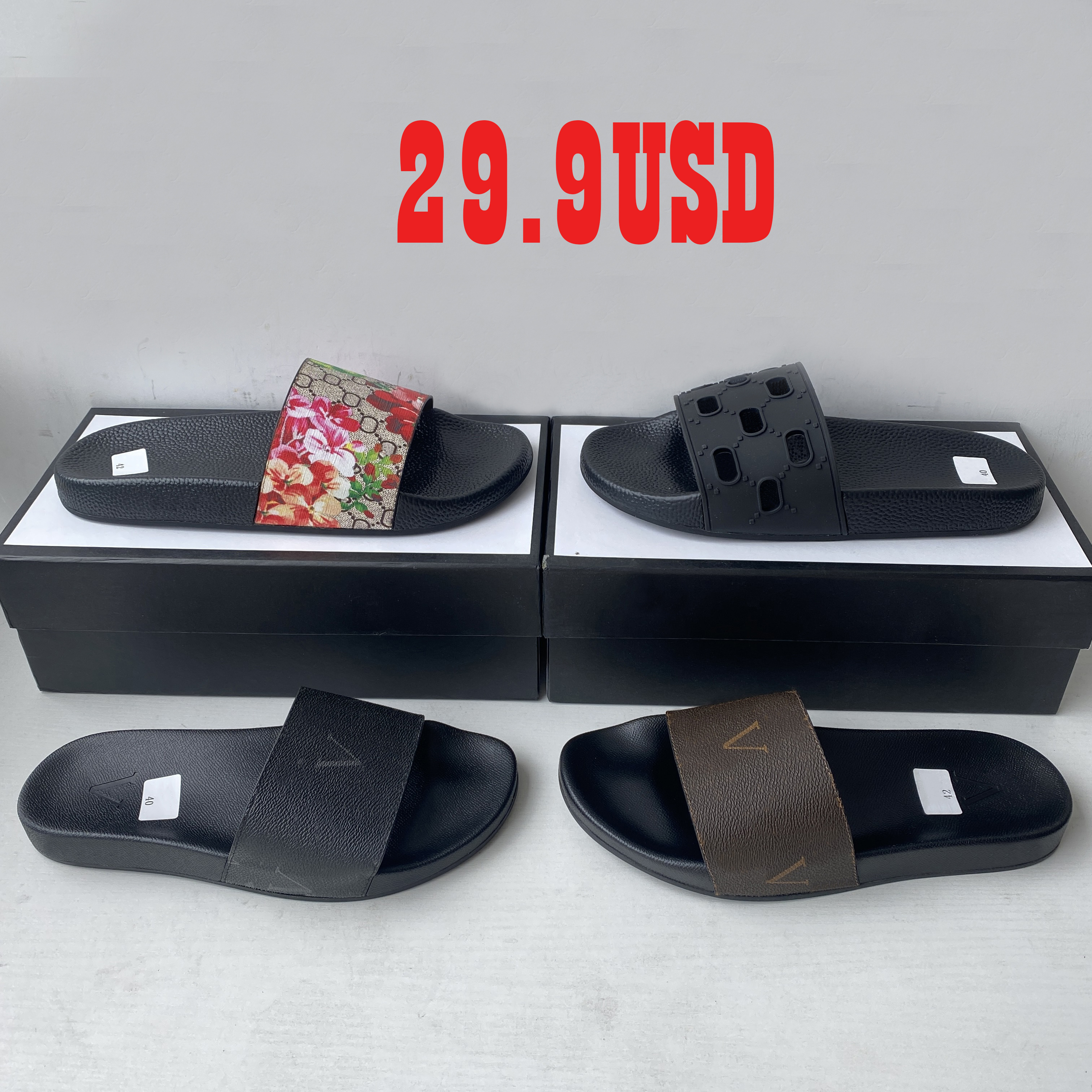 Designer Slides Women Man Slippers Luxury Sandals Brand Sandals Real Leather Flip Flop Flats Slide Casual Shoes Sneakers Boots by bagshoe1978 07