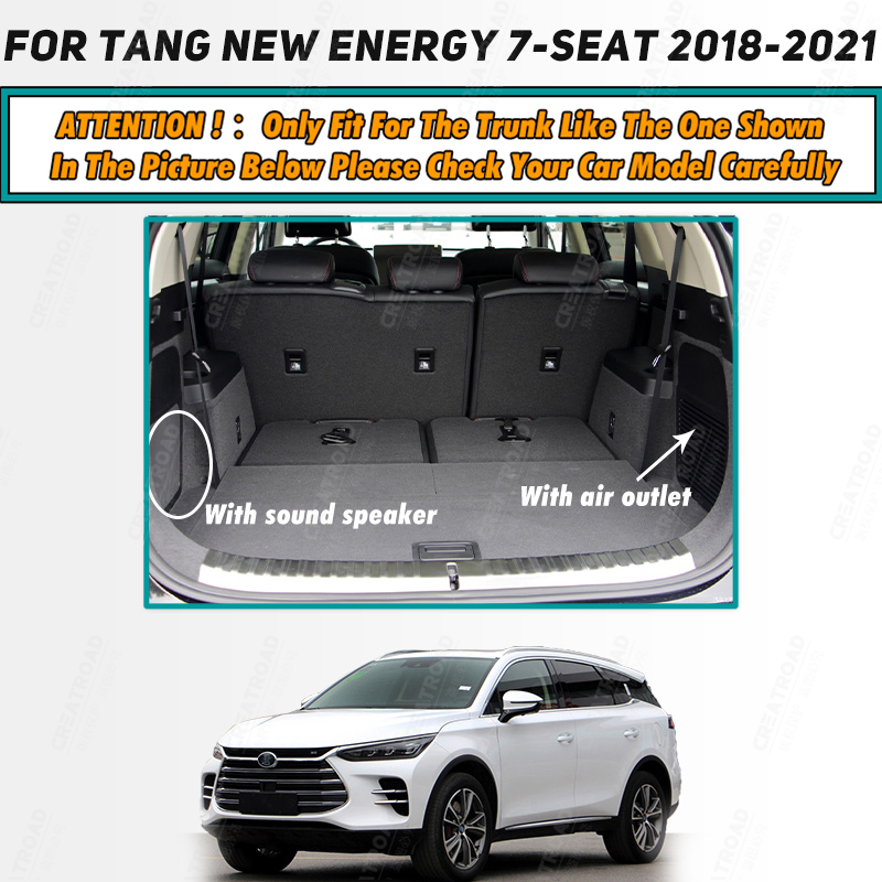 Auto Full Coverage Trunk Mat For BYD Tang 7-Seat 2018-2021 20 19 Car Boot Cover Pad Cargo Liner Interior Protector Accessories 9e020