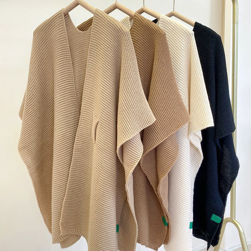 Women Neckerchief Scarf Knitted Shawl Large Neck Warm Solid Color Soft Costume Accessories Winter Lady Capes 1a8c5