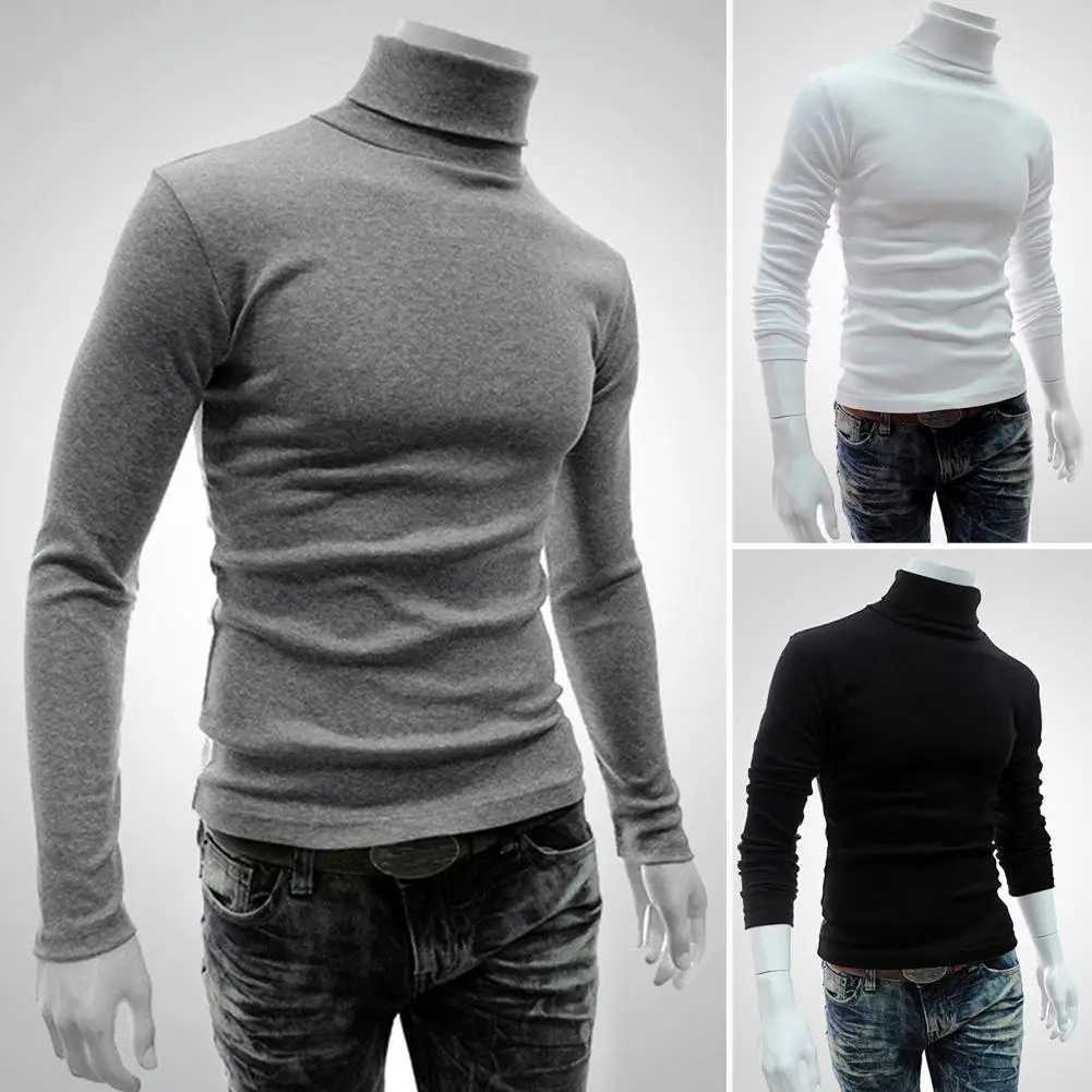 Fashionable Turtleneck slim fit autumn Pullover lightweight knitted shirt solid color elastic knitted shirt suitable for daily wear W2411111