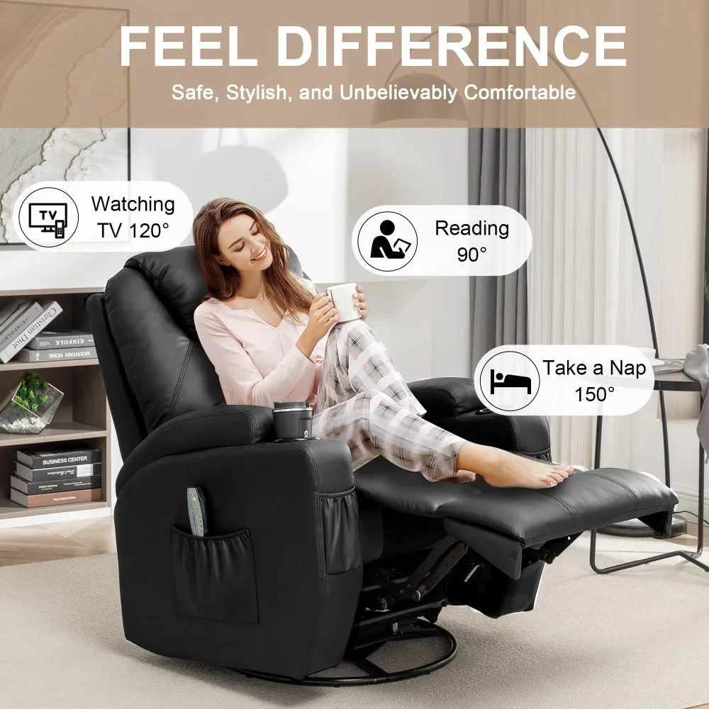 2023 New Recliner Chair Rocking Chair Sofa with Massage and Heat