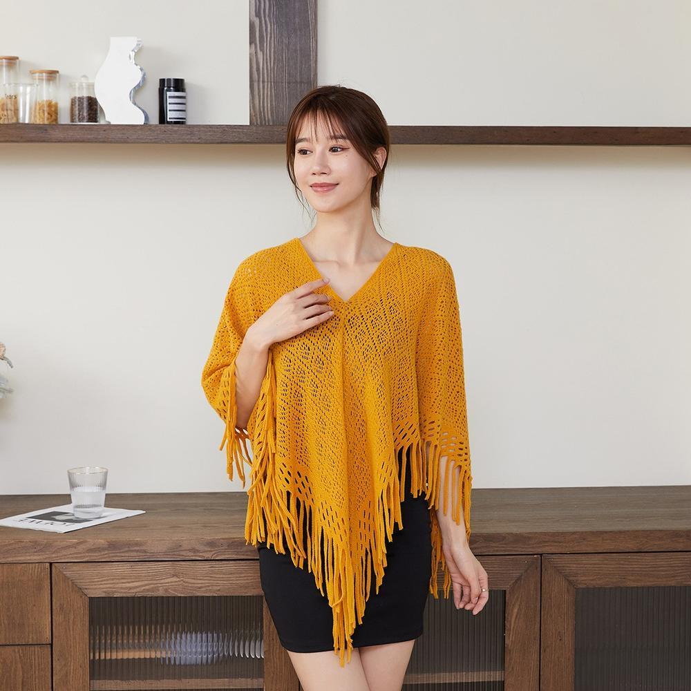 Spring Summer Women's Hollowed-out Fringe Coat Shawl Cape Scarf Plus Size Vintage Scarves Ponchos Scarf Outwear Warm 2023 d2271