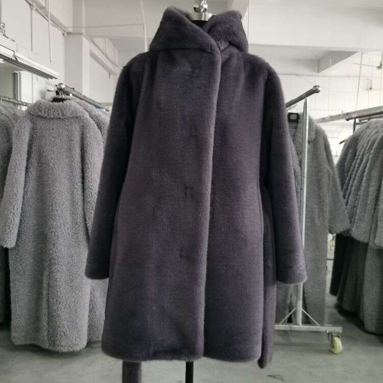shanshi fur coat women Haining men's women's fur green and environmentally friendly cape hat two-color coat hooded faux mink fur women