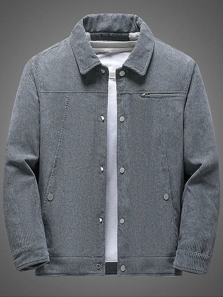 Corduroy Coat Men 2024 Fashion Plus Fleece Jacket Autumn Winter CottonPadded Lamb 241108