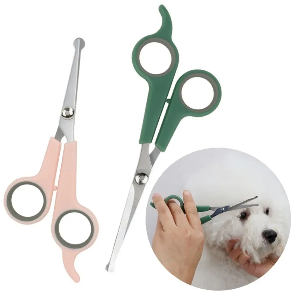 Tip Round Portable Professional with Durable Plastic Pet Accessories Dogs Hair Scissor Hair Cutting Tools Cat Grooming Scissors smile