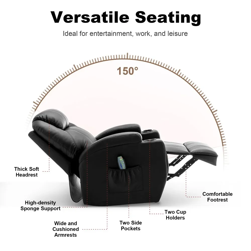 2023 New Recliner Chair Rocking Chair Sofa with Massage and Heat