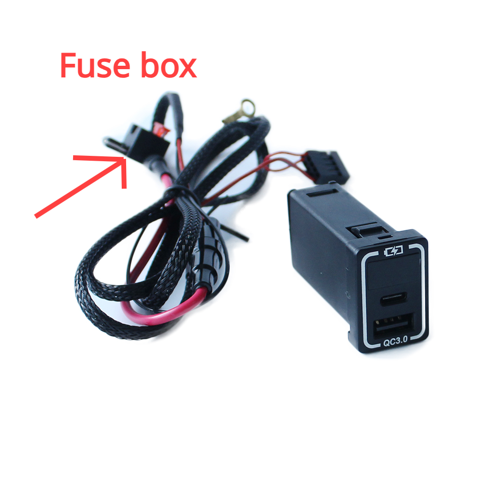 QC3.0 Car USB Port Fast Charger TYPE-C PD Smartphone Charging Adapter LED Light For Toyota Camry Land Cruiser 200 RAV4 Corolla c1cfa 5 37066