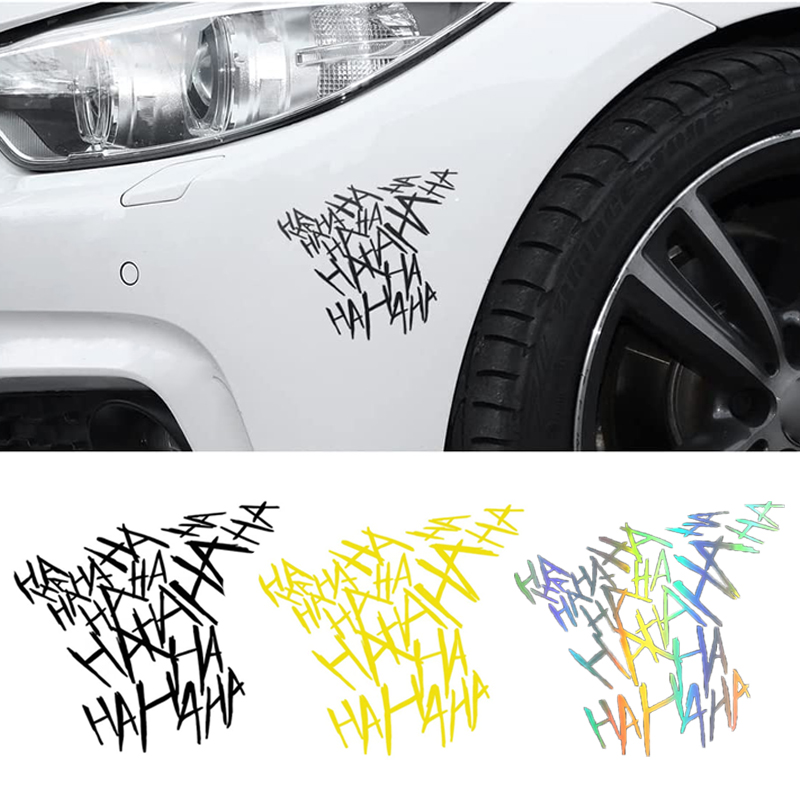 HAHAHA Motorcycle Sticker Funny Motorcycle Helmet Car Stickers Moto Auto Decal JDM Vinyl Automobile Styling Exterior Accessories a64f7 5 e937e