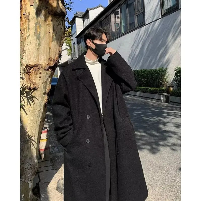 Mens long coat winter mens coat long paddle jacket windproof jacket mens coat Parkas Korean clothing 241112