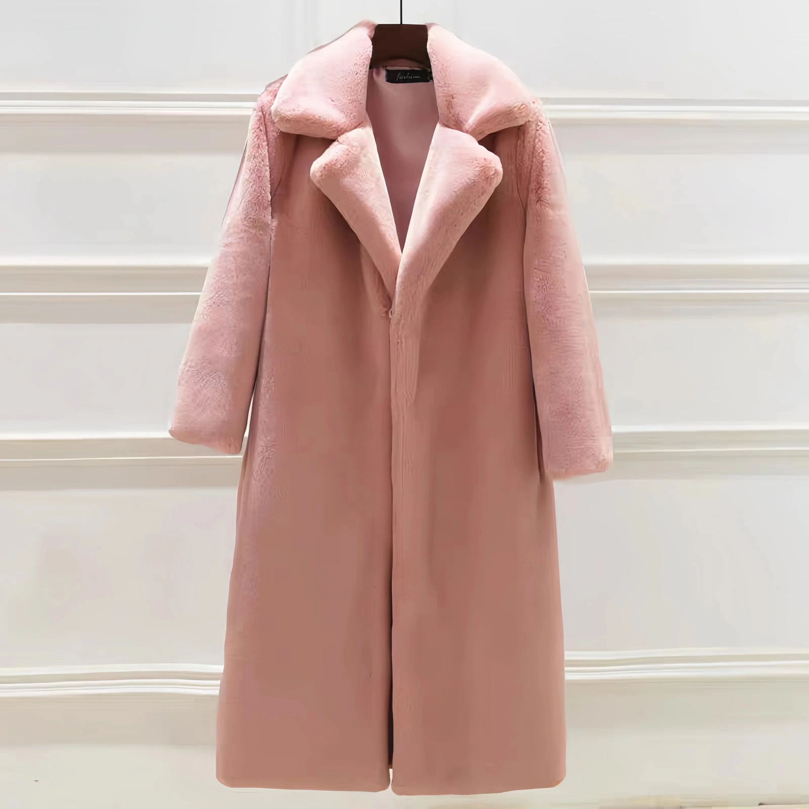 Winter Fashion High Quality Artificial Mink Coat Womens Long Coat Loose Thick Warm Teddy Jacket Top 241112