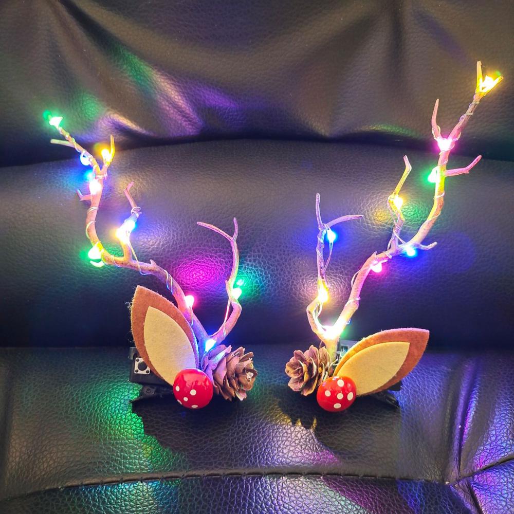 Fast Flash Headband Perfect Christmas Gift Deer Horn Hair Clip Antler Hair Clip Slow Flash Christmas A Great Gift Headwear
