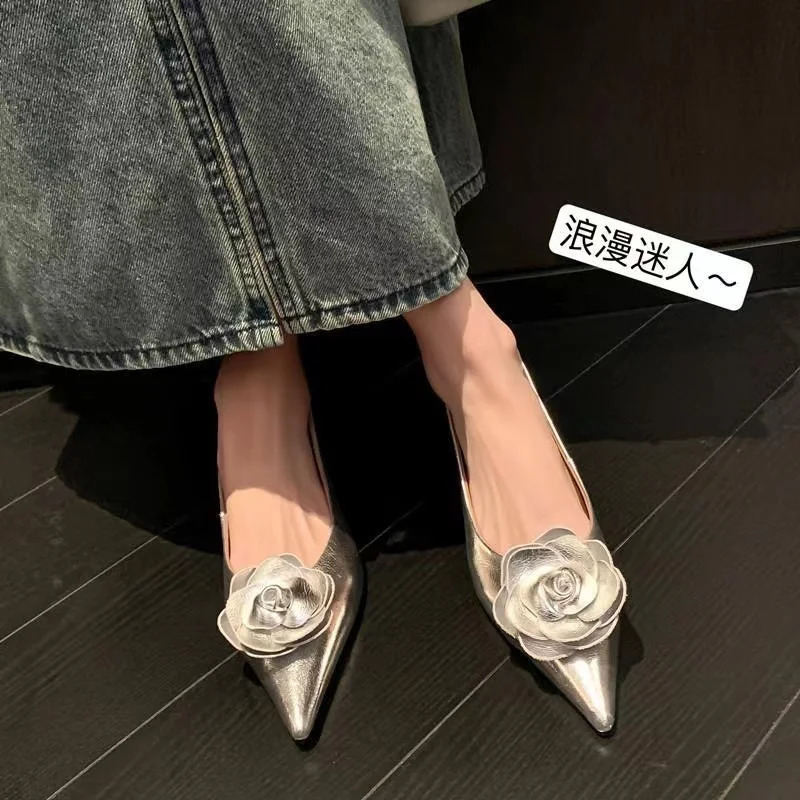 Womens shoes high heels elegant womens shoes low boots wedding bridal horn silver gold rose colored evening gown 241111