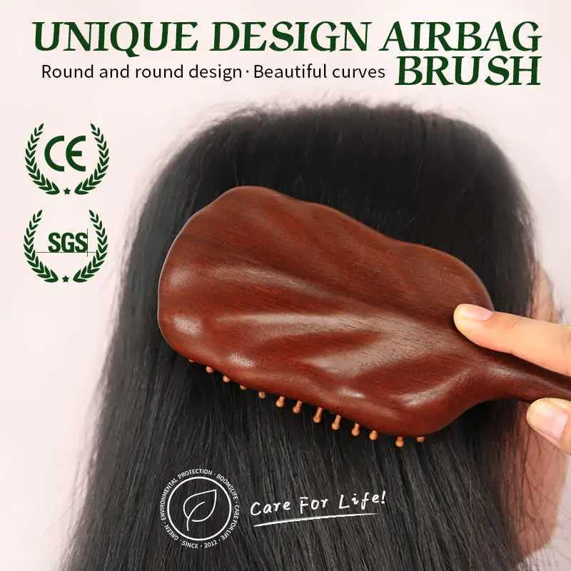 Luxury Sandalwood Hair Brush Womens Customized Wide Toothed Paddle Hair Brush Wooden Comb for Hair Massage Scalp Brush Brosse Cheveux W241112