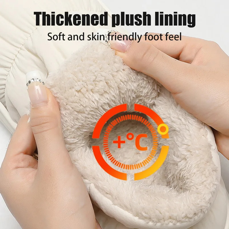 Warm Plush Shoes For Women Mules Indoor Outside Winter Home Warm Fluffy Anti-Skid Boots Fur Cotton Shoe Men Outdoors Sneakers 241112
