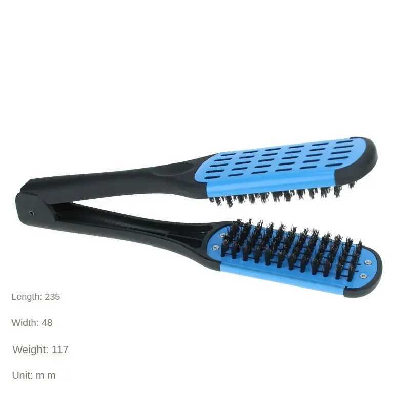 Natural ceramic plywood straight comb brush clip fiber optic styling hair care tool double-sided hair removal W241112