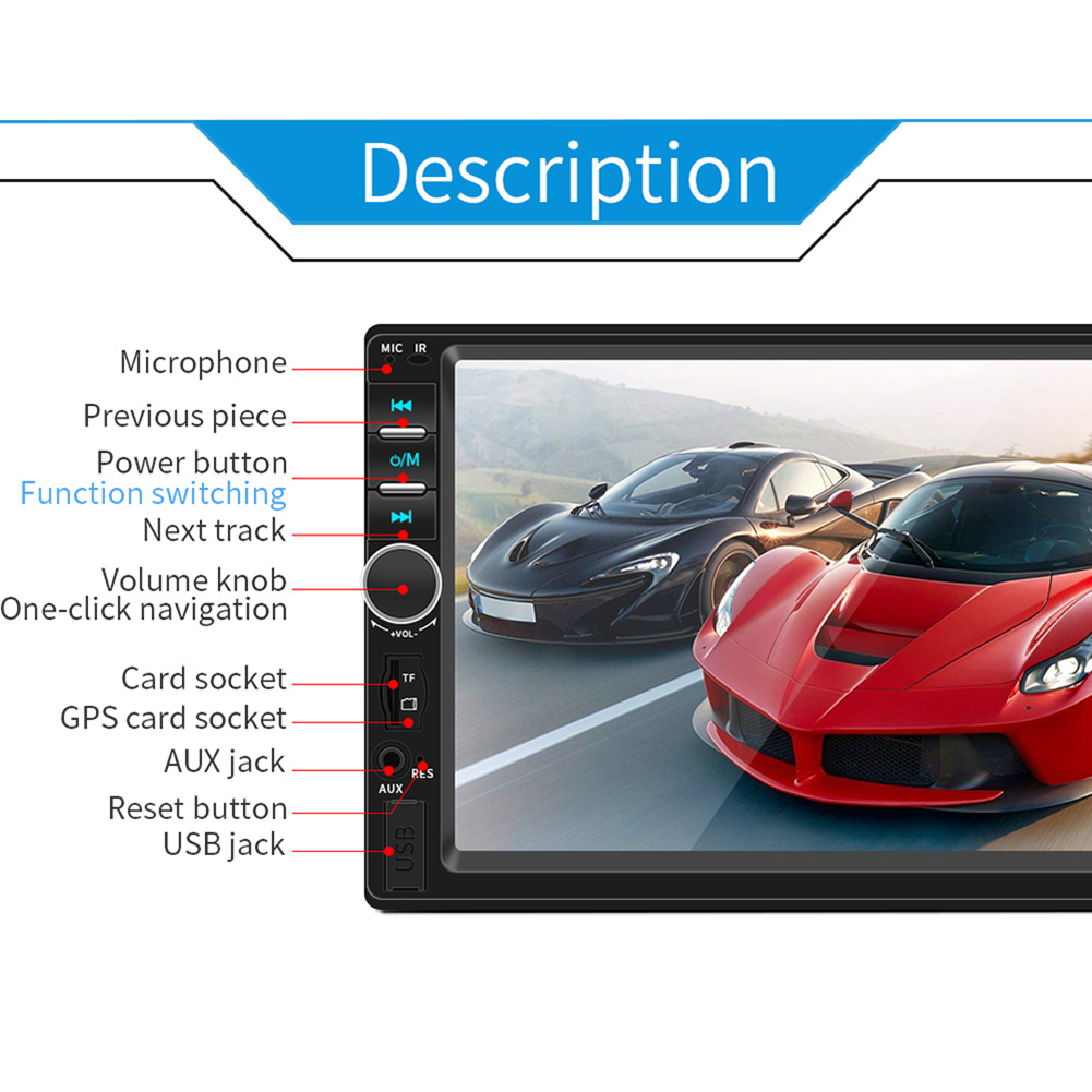 2 Din Car Radio 7" HD Autoradio Multimedia Player Touch Screen Auto Audio Car Stereo MP5 Bluetooth-compatible USB TF FM Camera