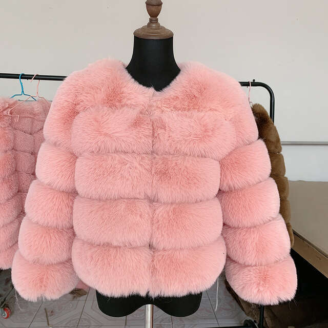 shanshi fur coat women Haining autumn winter new warm and casual patchwork imitation fox fur coat women's clothing