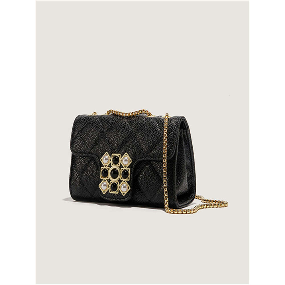 2024 new small square Retro fashion women's single shoulder crossbody dia chain bag