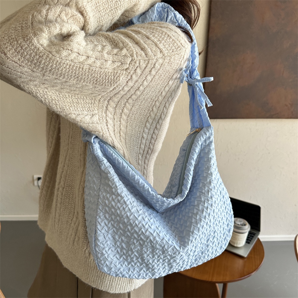 Quilted Crossbody Bag for Women Pleated Shoulder Bag Puffer Bubbles Cloud Bag Drawstring Handbags Purse Design Tote Shopper Bag