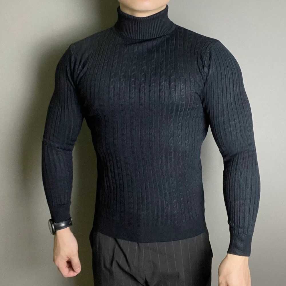 Winter Turtleneck Warm Sweater Casual Mens Rollneck Knitted Keep Mens Skydiving Knitted Wool Pullover Sports Outdoor Yoga Top W2411111