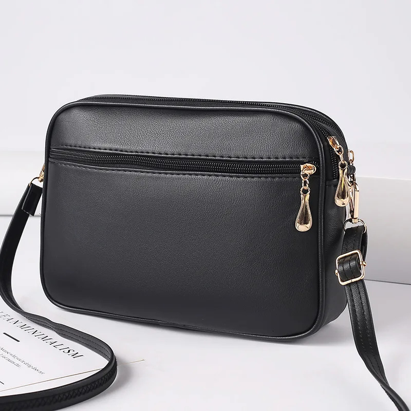 Female y Black Crossbody Shoulder Bag Lady Elegant pu Leather Lattice Trending Small Capacity Square Handbag 241111