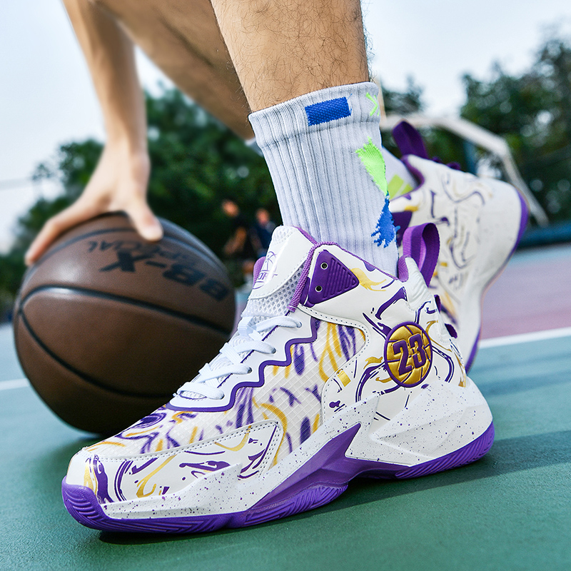 Non-slip basketball shoes for men friction with sound shock absorbing youth sports shoes for students practical training shoes