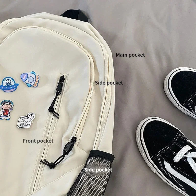 High school shoulder bag school bag Harajuku retro backpack Kawaii shoulder bag womens casual fashion Mochila 241111