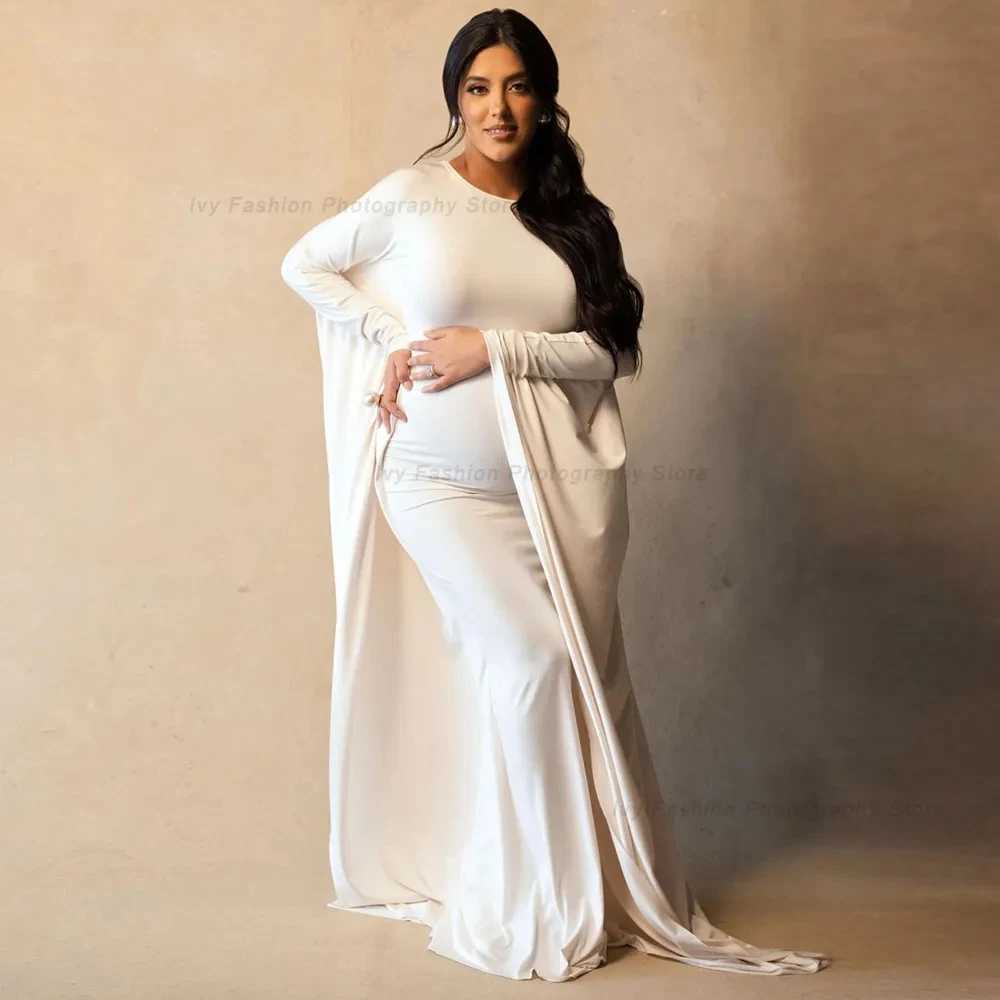 Maternity Dresses Elegant White Dresses For Maternity Photography Batwing Sleeve Long Even White Mermaid Womens Dress Pregnancy Photo Shoot Gowns 2441