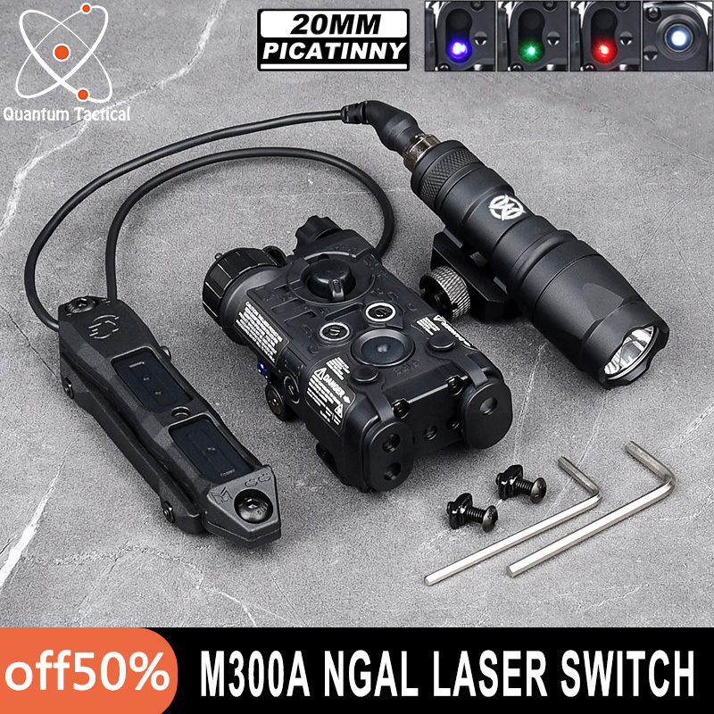 Tactical NGAL Red Dot Indicator Wadsn M300A Scout Light Ngal Red Green Blue Laser Remote Dual Switch Fit Mlok keymod 20MM Rail