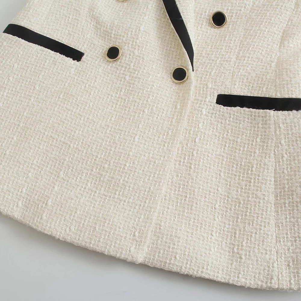 Womens High quality Fashion Double breasted Casual Blazer 241112