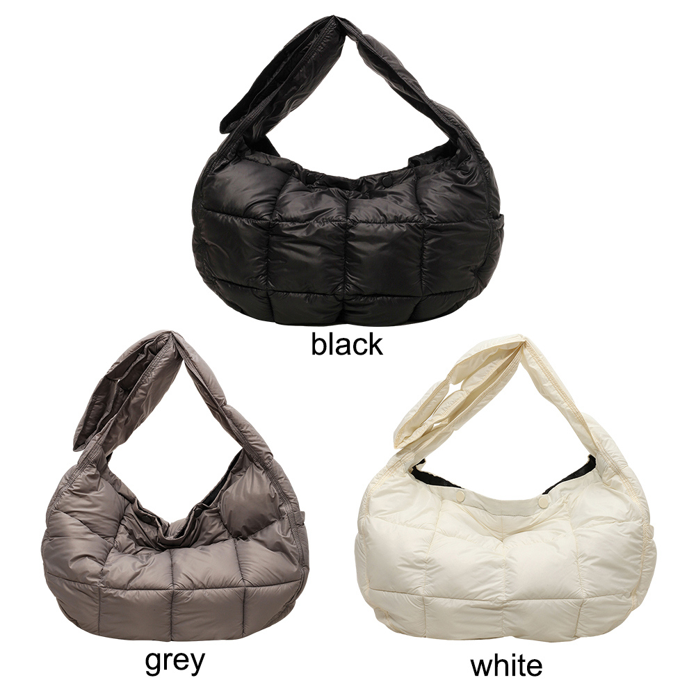 Women Mini Shoulder Bag Solid Color Quilted Underarm Bag Small Quilted Handbag Soft Stylish Puffer Bag Large Capacity Daily Bags