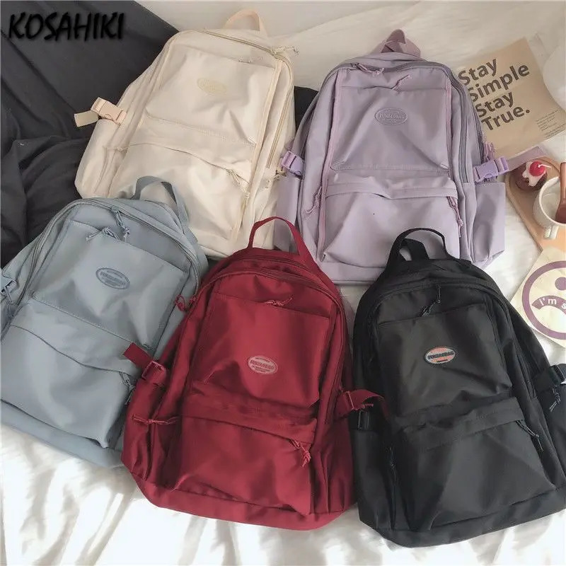 Japanese student simple casual bag for women fully matched retro Y2k aesthetic backpack streetwear fashionable backpack 241111
