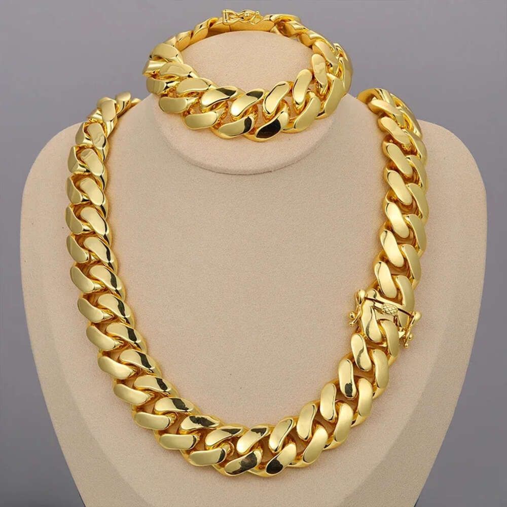 Designer Jewelry 20mm Real Gold Plated Moissanite Dia Cuba High quality Custom Solid Sier Miami Cuban Link Chain Necklace for Men