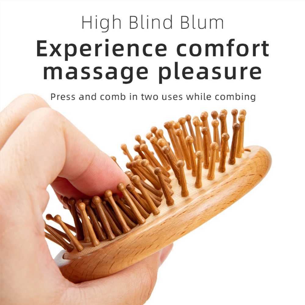 PCS/2pcs wooden comb professional health paddle pad hair loss massage brush scalp care bamboo comb W241112