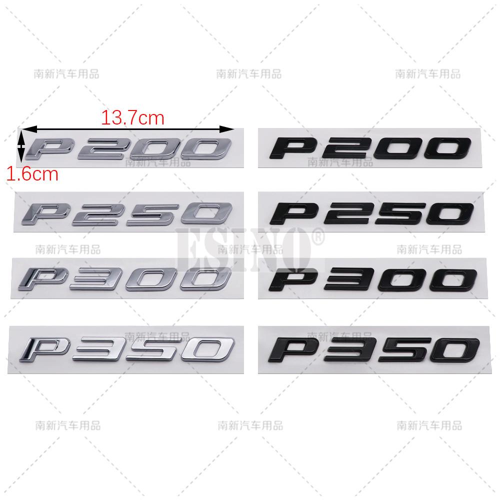 Styling P200 P250 P300 P350 3D ABS Chrome Emblem Car Badge Sticker Decal Auto Accessory for Jaguar XE XF XJ XJL F-pace