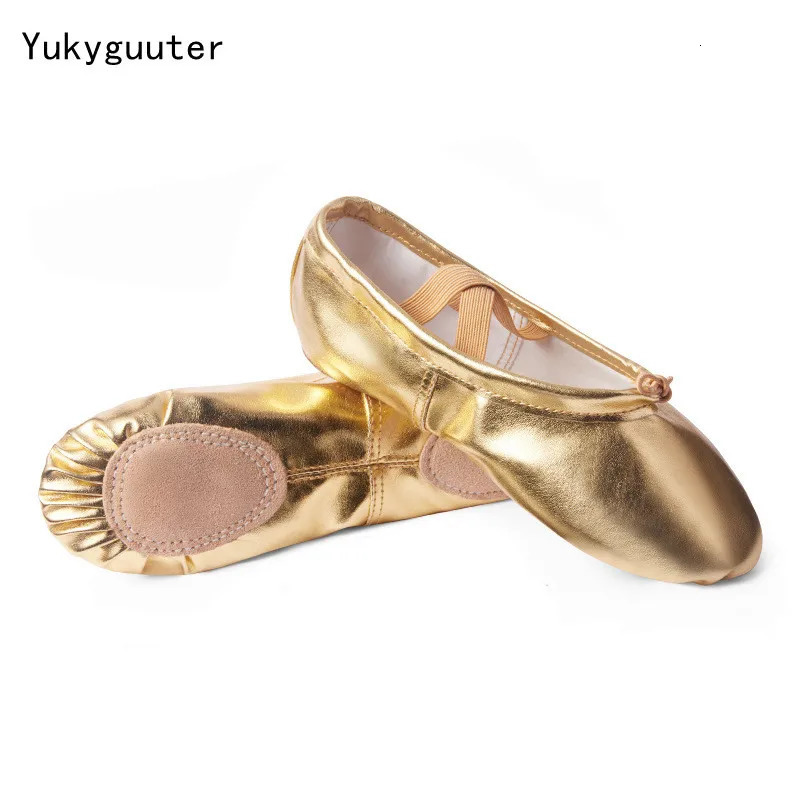 Girls ballet shoes gold and silver soft soled ballet shoes slides childrens practice ballet shoes womens gymnastics 241111
