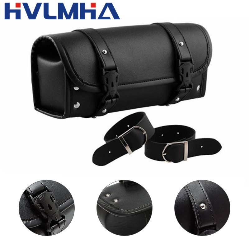 Motorcycle Fork PU Leather Travel Pouch Waterproof Tool Bags Saddle Vintage Tail Bag Lage for Harley Bobber/Suzuki/Honda
