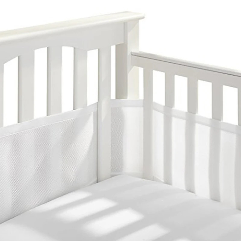 Colorful breathable baby crib bumper with grey lining for standard full size Wieg Ademend mesh bed 241111CJ